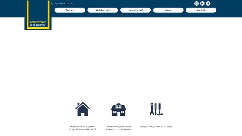 Website van Bouwbedrijf Dirk Schipper