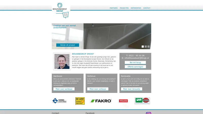 Website van Bouwbedrijf Drogt