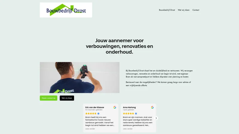 Website van Bouwbedrijf Drost