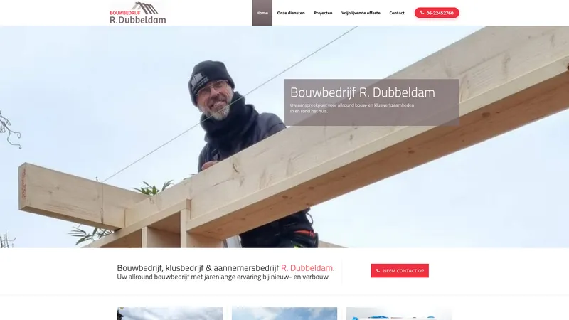 Website van Bouwbedrijf Dubbeldam