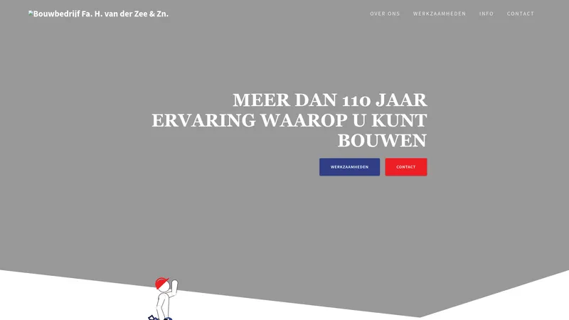Website van Bouwbedrijf Fa. H. van der Zee & Zn.