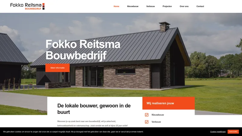 Website van Bouwbedrijf Fokko Reitsma