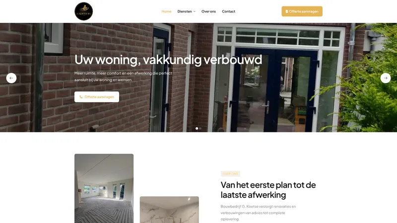 Website van Bouwbedrijf G Koetse B.V.