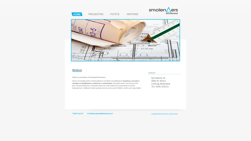 Website van Bouwbedrijf G. Smolenaers
