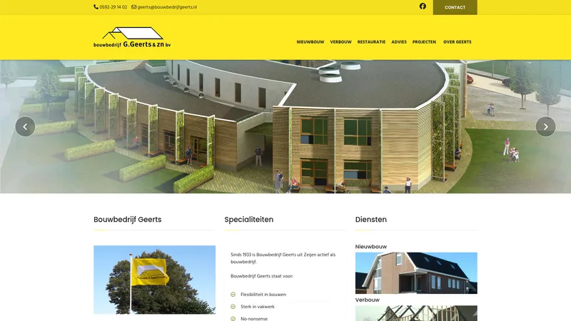Website van Bouwbedrijf Geerts en Zn BV G