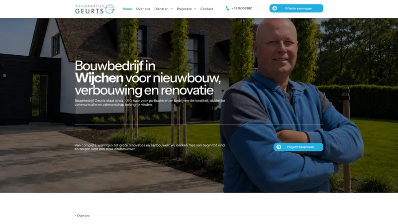 Website van Bouwbedrijf Geurts