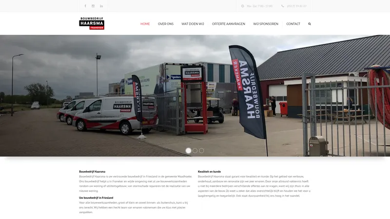 Website van Bouwbedrijf Haarsma B.V.