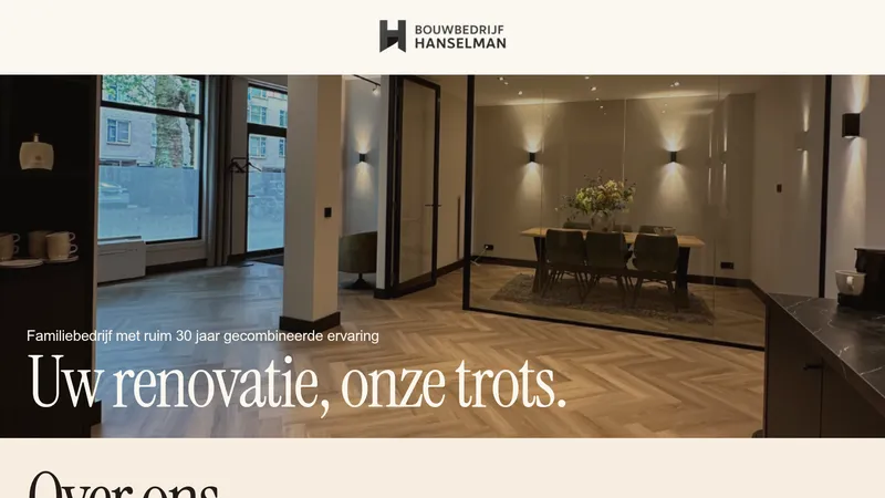Website van Bouwbedrijf Hanselman