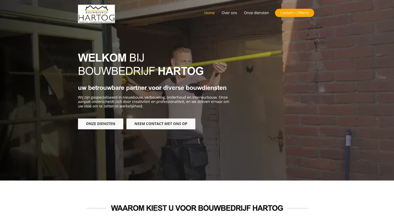 Website van Bouwbedrijf Hartog
