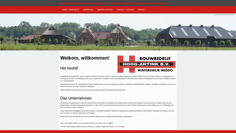 Website van Bouwbedrijf Hoog-Antink B.V.