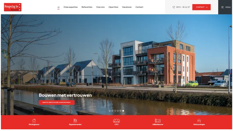 Website van Bouwbedrijf Hoogeslag B.V.