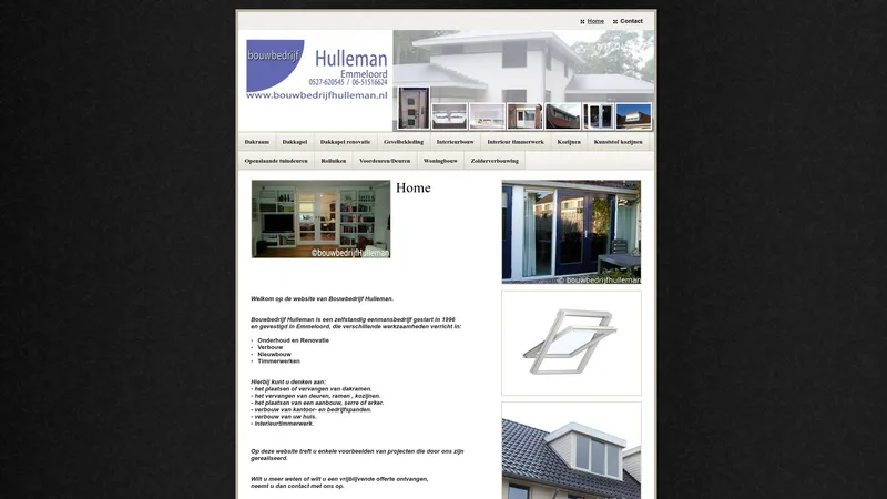 Website van Bouwbedrijf Hulleman