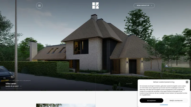 Website van Bouwbedrijf HULSHOF DE KLOET BV