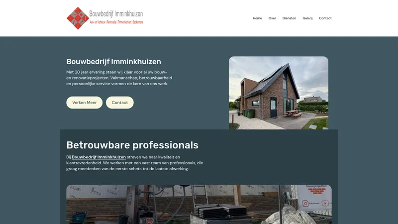 Website van Bouwbedrijf Imminkhuizen