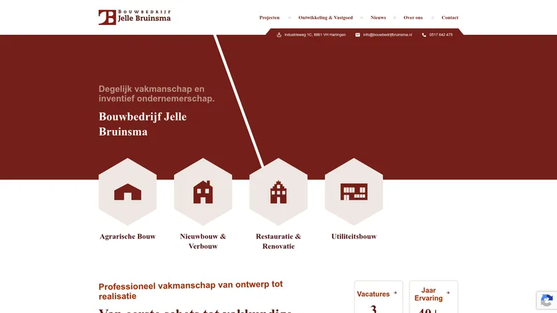 Website van Bouwbedrijf Jelle Bruinsma B.V.