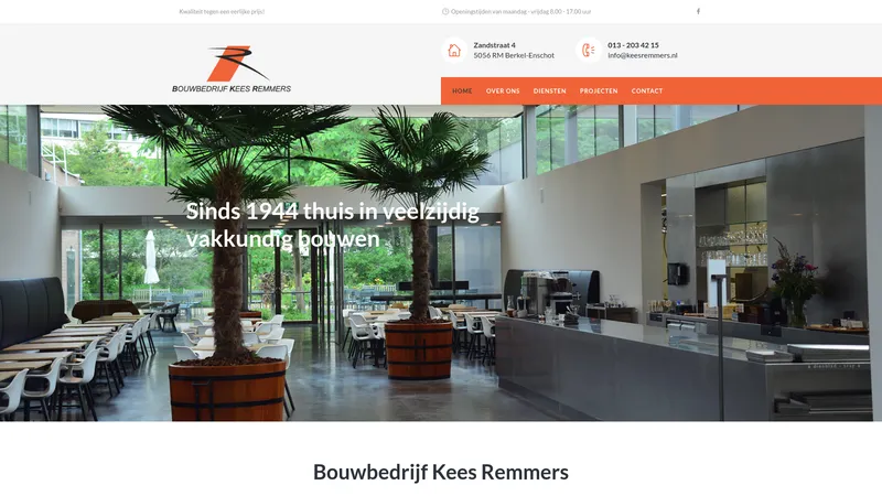Website van Bouwbedrijf Kees Remmers B.V.