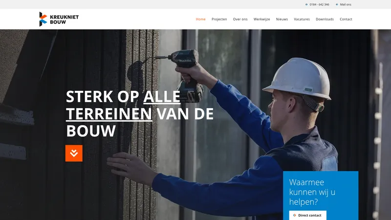 Website van Bouwbedrijf Kreukniet B.V.
