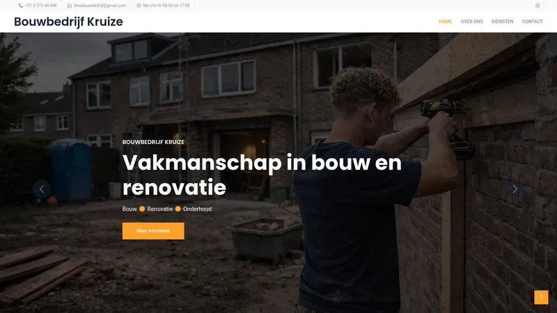 Website van Bouwbedrijf kruize