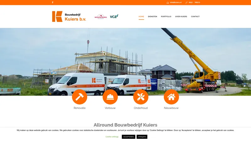 Website van Bouwbedrijf Kuiers