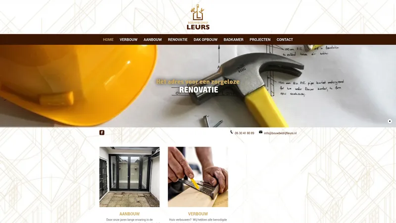 Website van Bouwbedrijf Leurs