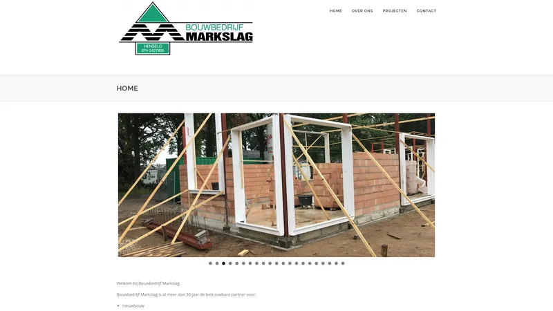 Website van Bouwbedrijf Markslag