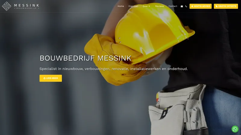 Website van Bouwbedrijf Messink