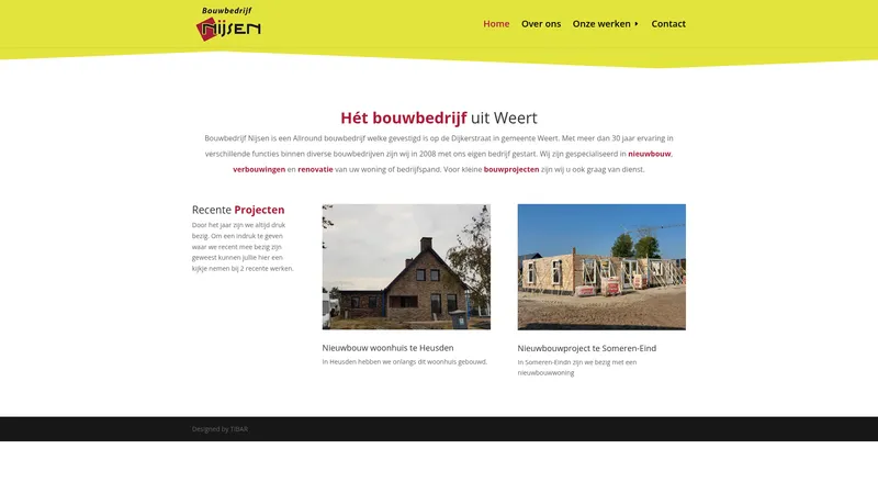 Website van Bouwbedrijf Nijsen