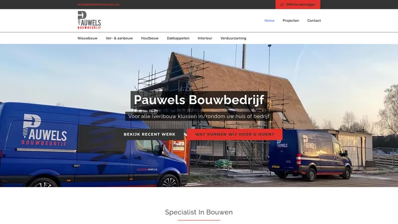 Website van Bouwbedrijf Pauwels