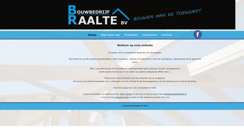 Website van Bouwbedrijf Raalte BV