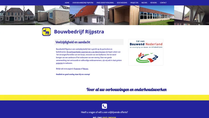Website van Bouwbedrijf Rijpstra