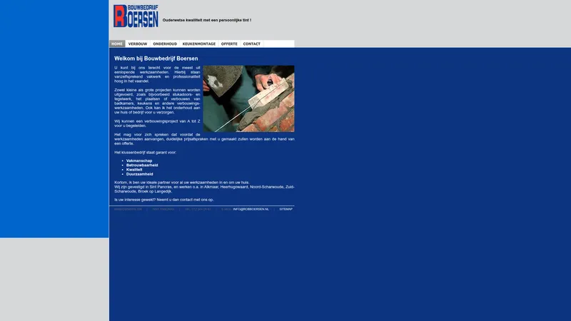 Website van Bouwbedrijf Rob Boersen
