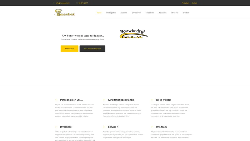 Website van Bouwbedrijf S. van Ramesdonk
