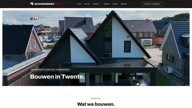 Website van Bouwbedrijf Scharenberg BV