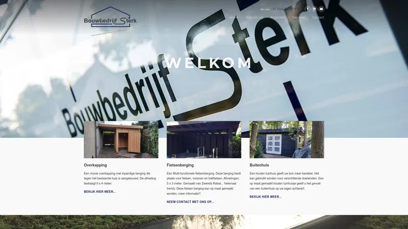 Website van Bouwbedrijf Sterk