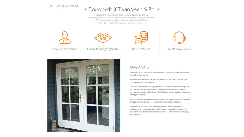 Website van Bouwbedrijf T van Veen & Zn