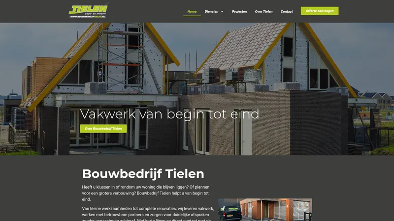 Website van bouwbedrijf Tielen
