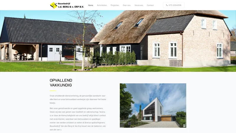 Website van Bouwbedrijf van den Berg & van Erp B.V.