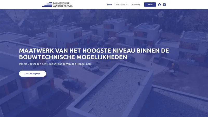 Website van Bouwbedrijf Van den Hengel BV