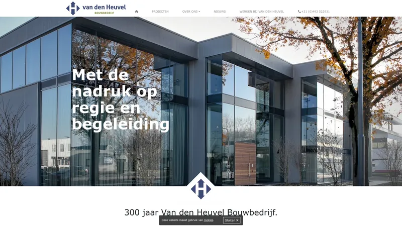 Website van Bouwbedrijf Van den Heuvel