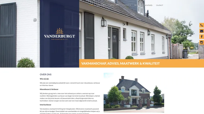 Website van Bouwbedrijf van der Burgt