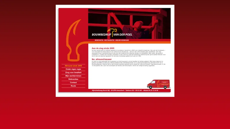 Website van Bouwbedrijf van der Poel