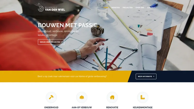 Website van Bouwbedrijf van der Wiel V.O.F.