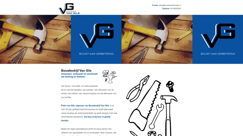 Website van Bouwbedrijf Van Gils