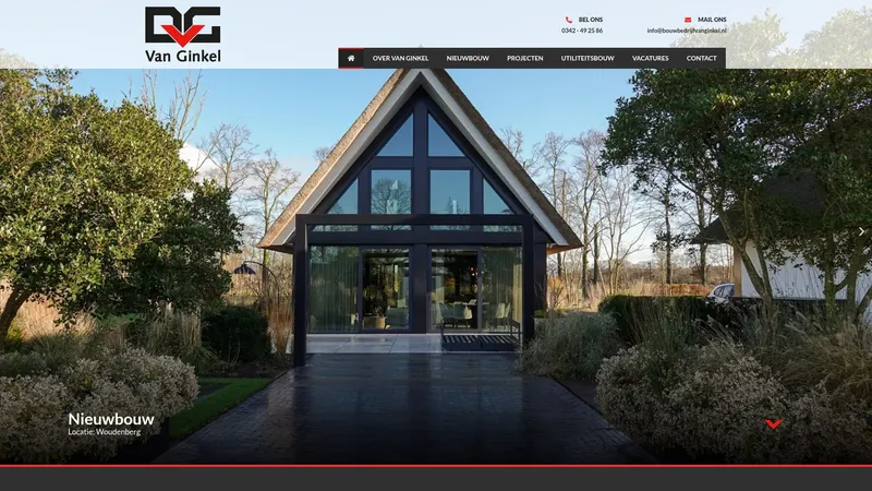 Website van Bouwbedrijf Van Ginkel B.V.