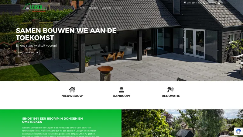 Website van Bouwbedrijf Van Leijsen B.V.