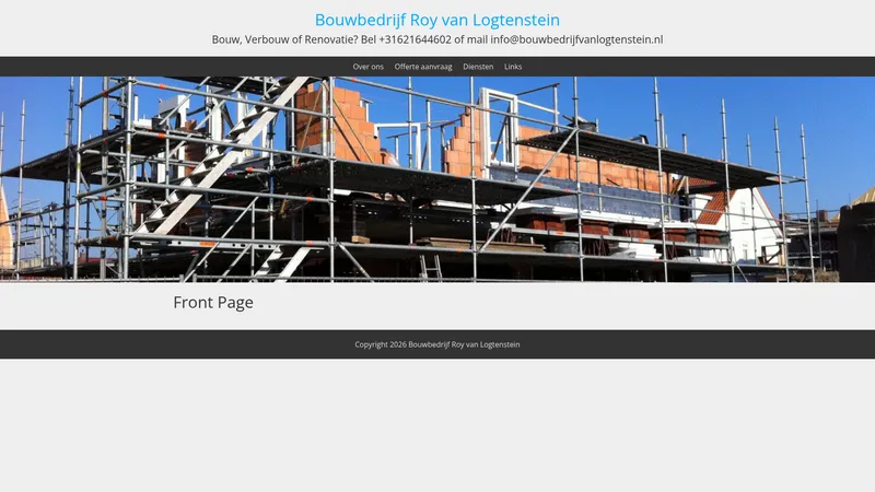 Website van Bouwbedrijf Van Logtenstein