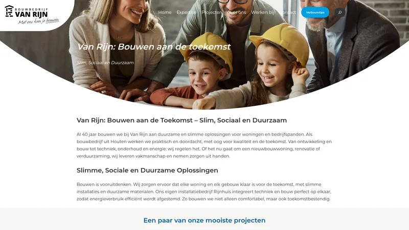 Website van Bouwbedrijf Van Rijn Houten B.V.