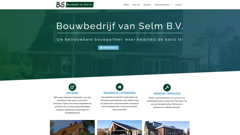 Website van Bouwbedrijf van Selm B.V.