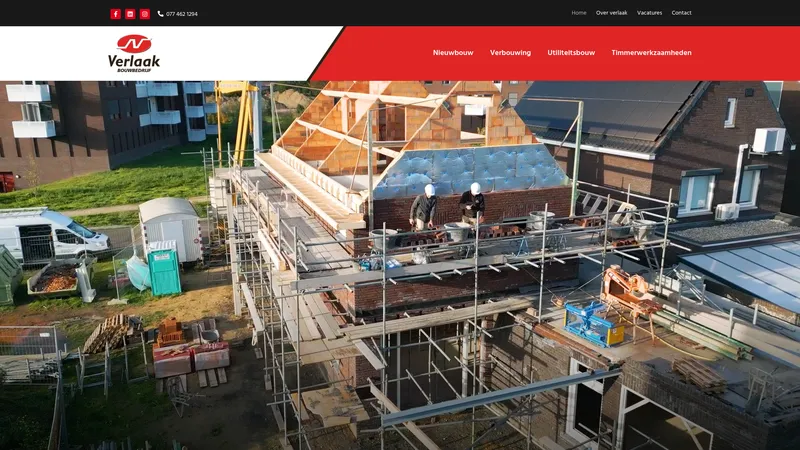 Website van Bouwbedrijf Verlaak B.V.