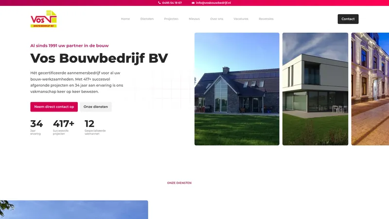 Website van Bouwbedrijf Vos B.V.
